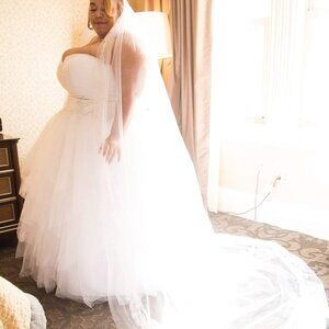 Plus-Size Wedding Dress with train